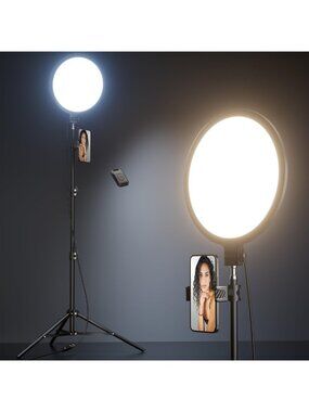 10.5" Dimmable LED Ring Light & 69" Tripod Stand for Video, Makeup, Live Stream